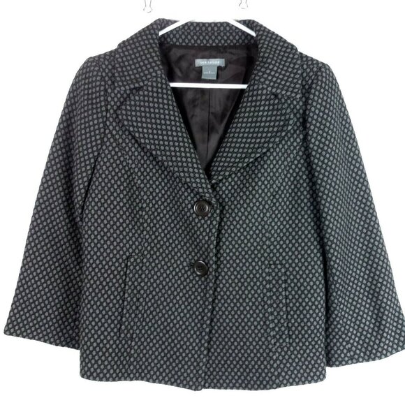 Ann Taylor Coat Womens 4 Brown Polka Dot Virgin Wool Retro 60s Twee Vintage - Picture 1 of 7